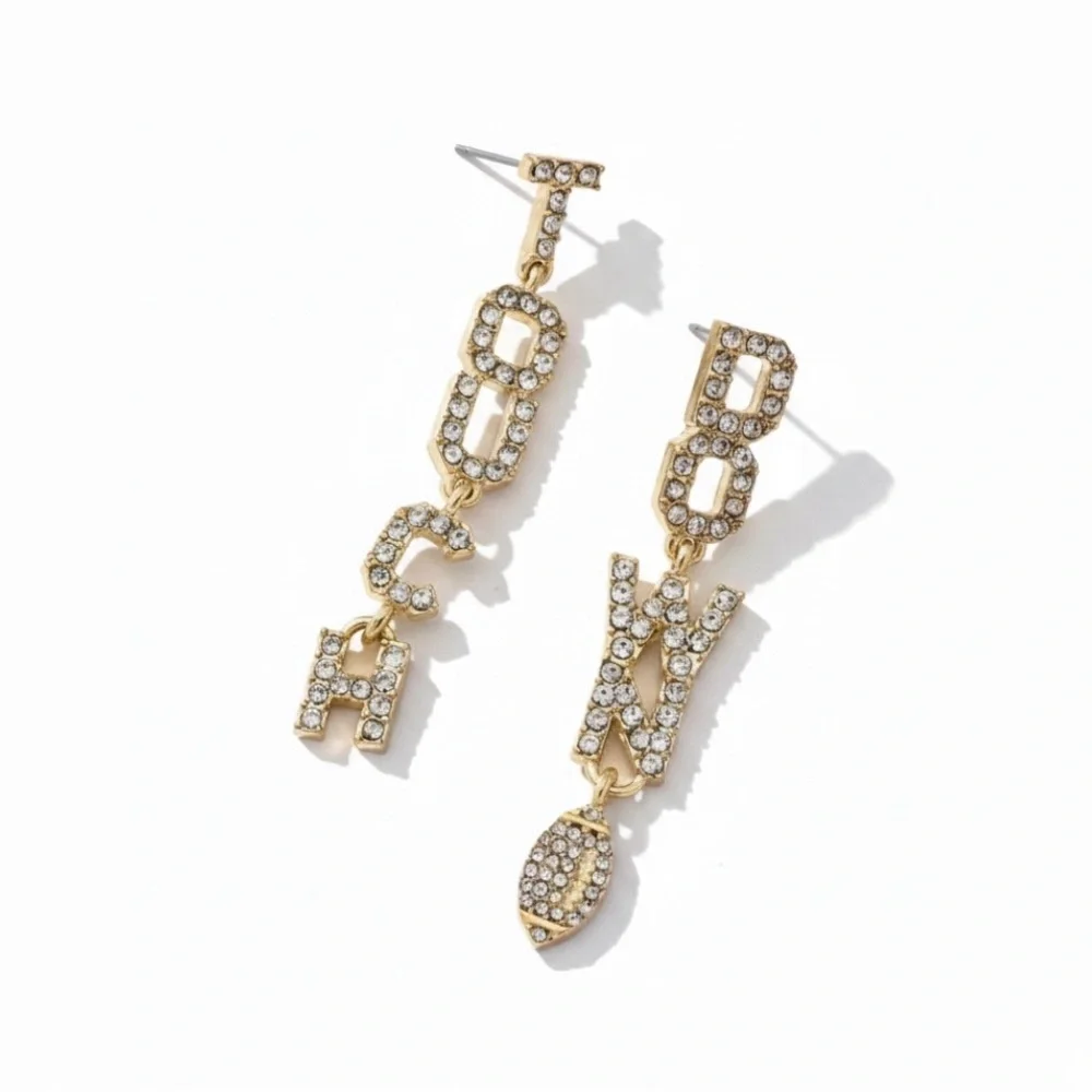 NWT Elegant “Touch Down” Drop Pierced Earrings - Picture 2 of 4